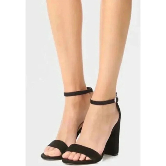 Sam Edelman Size 9M Women's "Yaro" Black Suede Open Toe Ankle Strap Block Heels - Picture 6 of 16